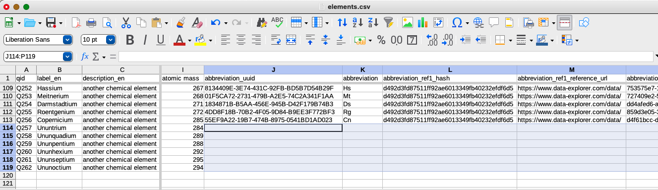 original spreadsheet with deletions
