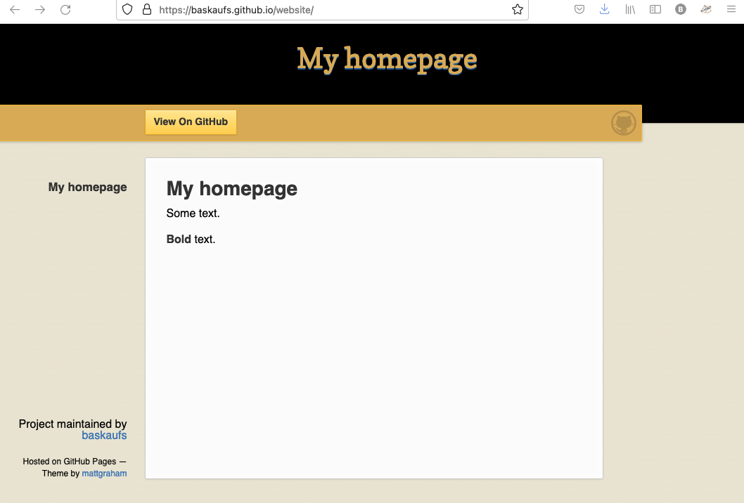 homepage rendered with plain black font