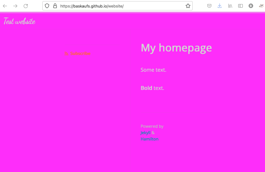 homepage with pink background
