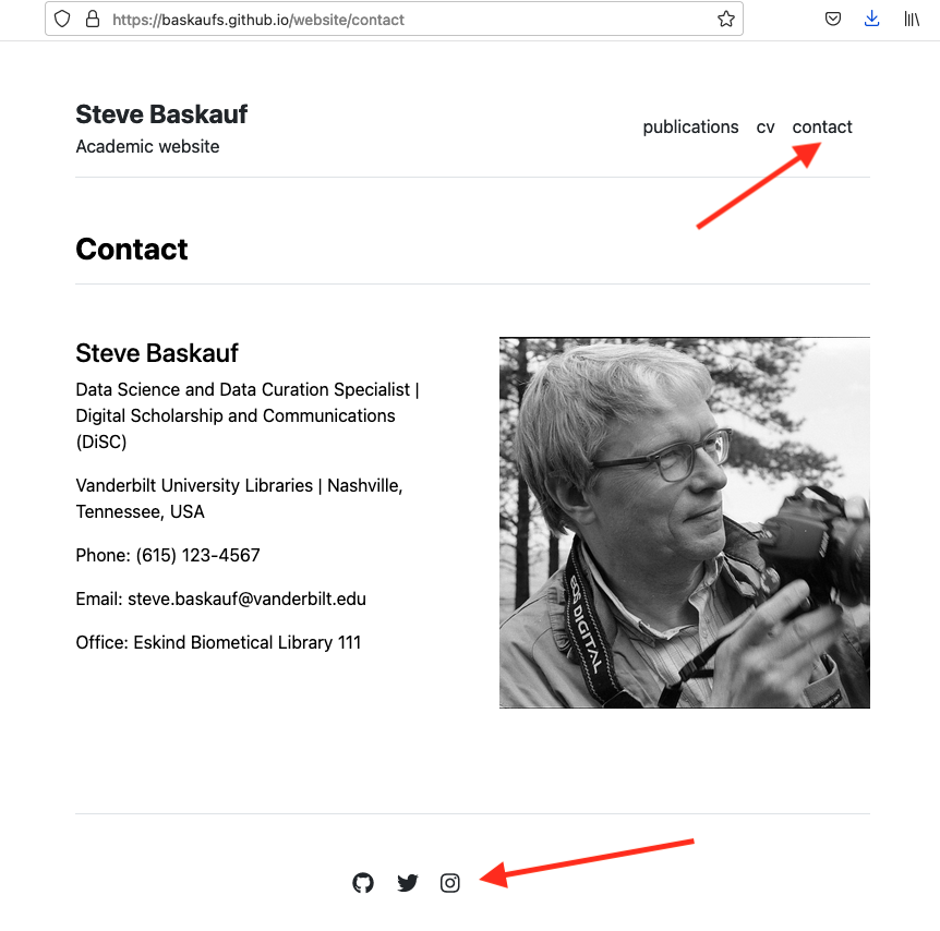 add skeleton pages and contact image